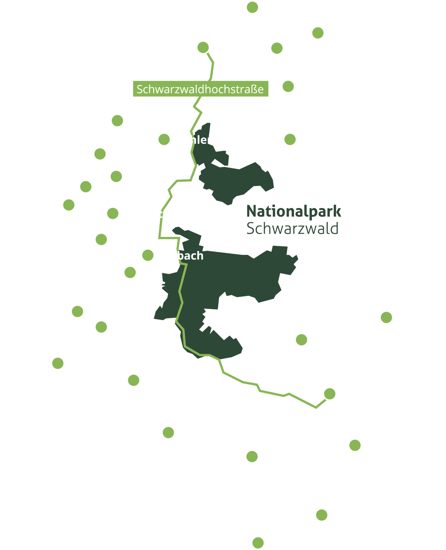 Übersichtskarte der Orte in der Nationalparkregion